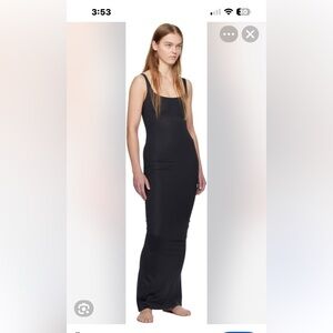 SKIMS Onyx Long Slip Dress